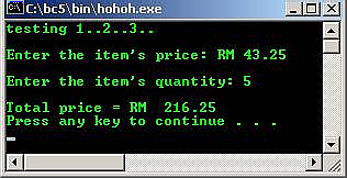 C program output