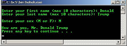 C C++ output