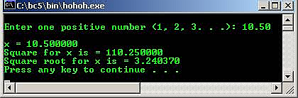 C program output