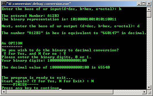 C output data type