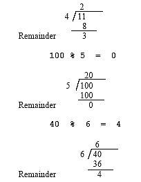 C C++ output modulus