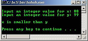 C C++ output if statement