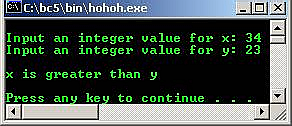 C C++ output if-else statement