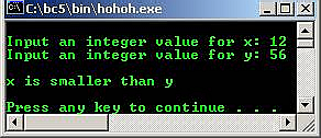 C C++ output if-else statement
