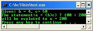 C C++ output conditional operators