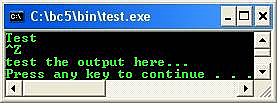 C C++ output program example