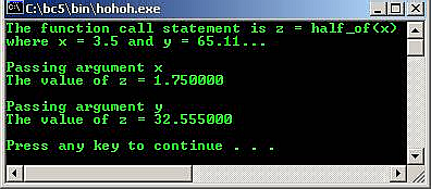 C C++ output function parameters and arguments