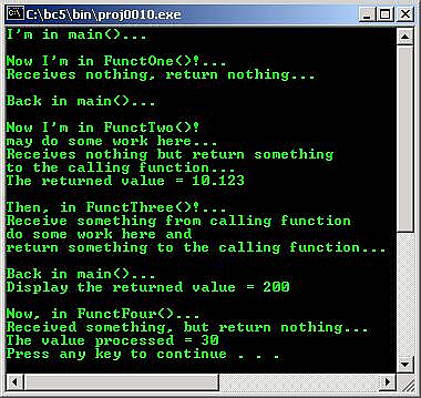 C C++ output function faces