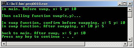 C C++ output function passing by value