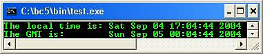 C C++ output function time and date