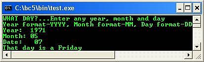 C C++ output function time and date