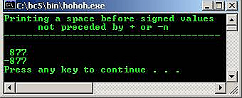 C output space printing
