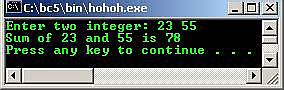 C++ output >> operator