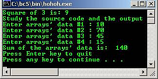 C++ output cin cout array