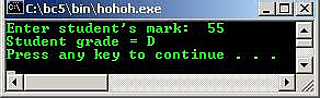 C C++ output if-else-if
