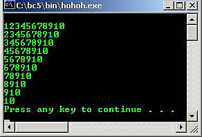 C C++ output for nested loop