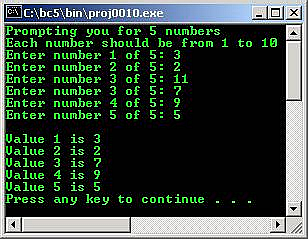 C C++ output while statement