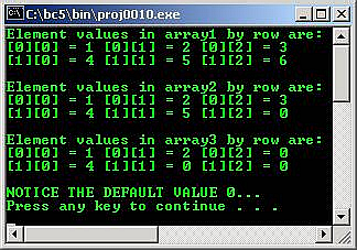 C C++ output multi dimensional initialize