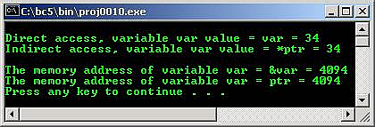C C++ output pointer variables use