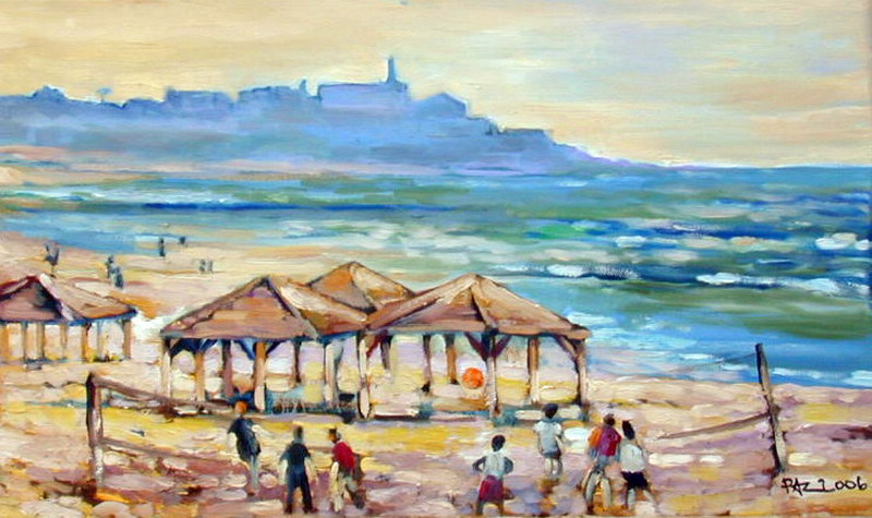 On-the-beach-of-Tel-Aviv foto