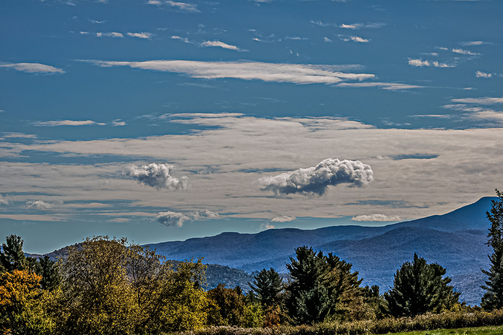 the clouds and trees look like they could have been drawn