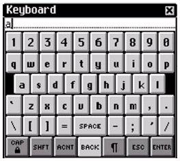 On screen keyboard