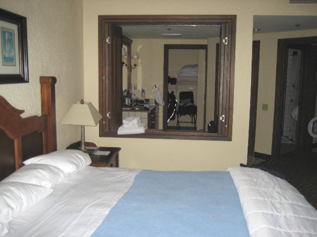 The bedroom, the Jacuzzi, & the bathroom.