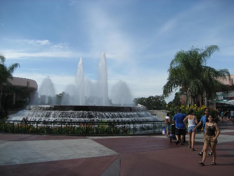Fountain at the entrance to Epcot.