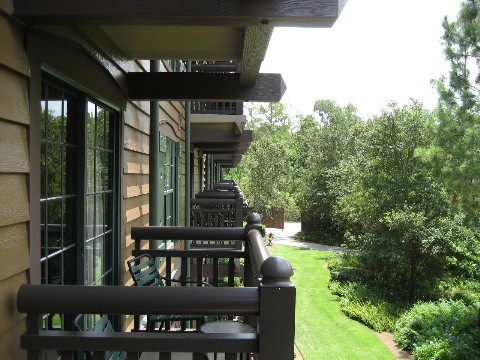The view from our balconey, down the side of the blding.