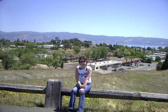 Tina (MY wife) above the lake, same rest area.