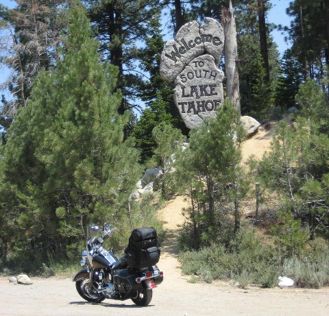 The welcome sigh on the way in to South Lake Tahoe, Californis.