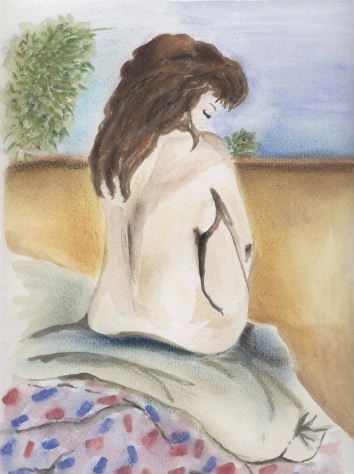 Painting, Lady on Bed
