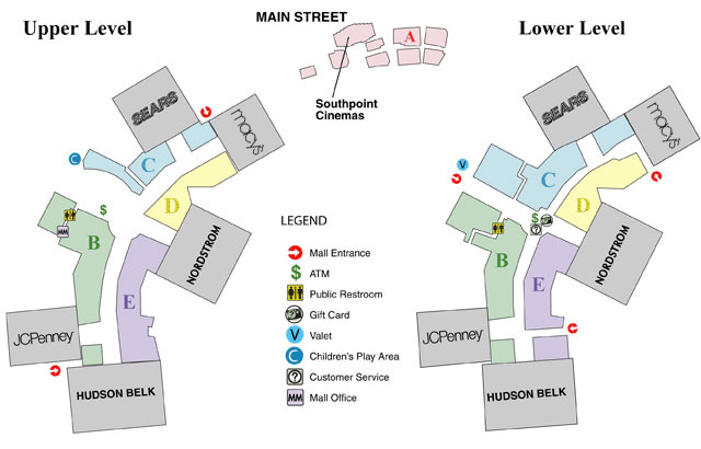 South Point Mall Map Southpoint Mall South Point Mall Map Southpoint Mall