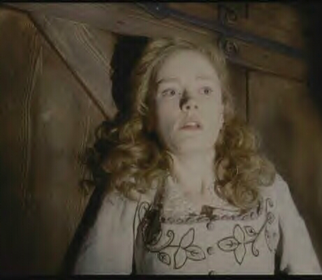 Beth looking at the horseman