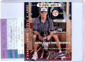 Maddux Beanie Baby Card 