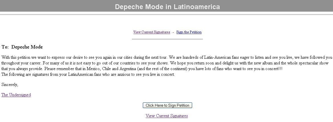 [Ingresa a la Petici�n Depeche Mode en latinoamerica]