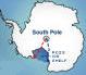 Map of Antarctica with South Pole indicated