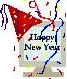 Picture of Computer with Party Hat and words Happy New Year on Screen