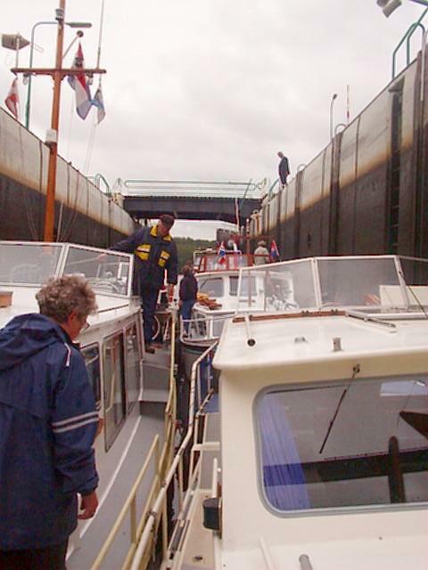 Going through a lock in Flevoland