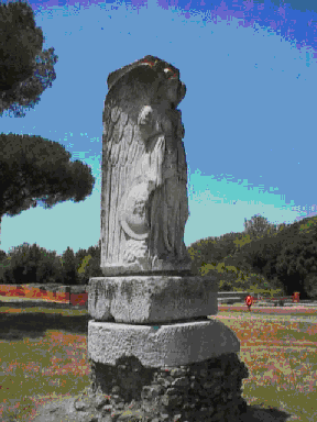 The goddess Diana near the entrance to Ostia Antica