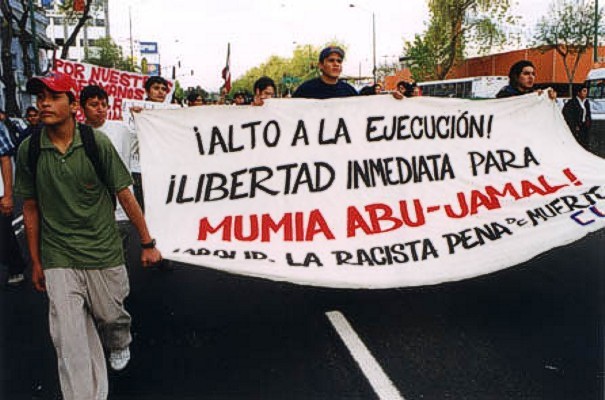 Demonstration f�r Mumia Abu-Jamal in Mexiko City