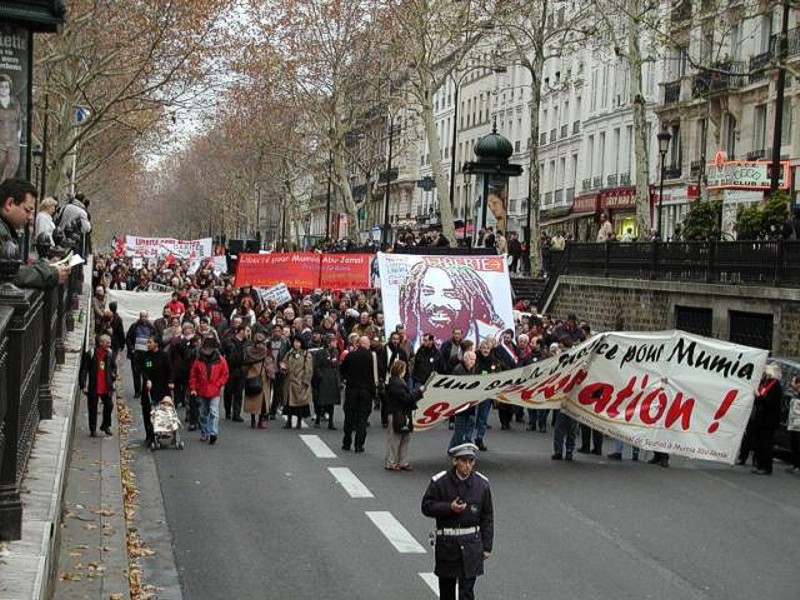 Demonstration f�r Mumia Abu-Jamal in Paris