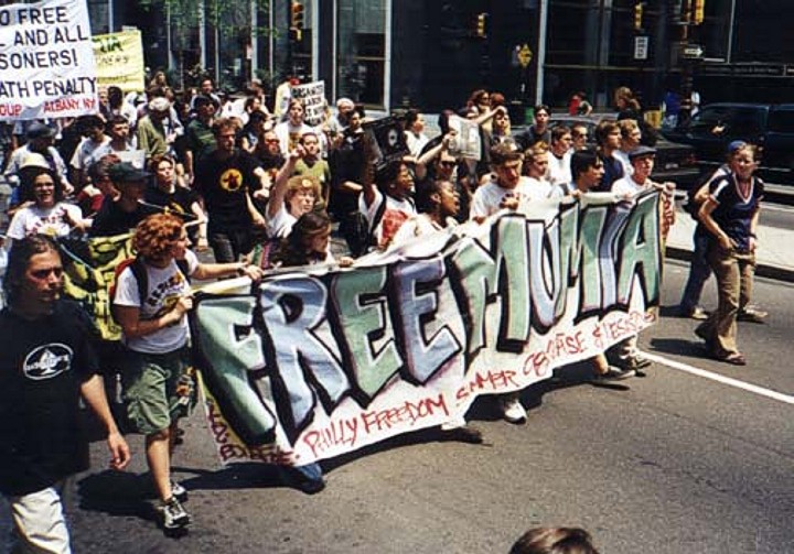 Demonstration f�r Mumia Abu-Jamal in Philadelphia