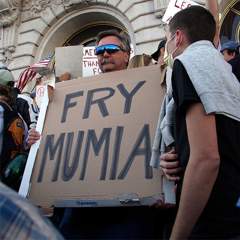 Demonstrant 'Fry Mumia'