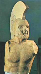 Spartan warrior who is 

fighting with a smile