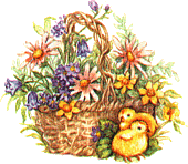 Basket full of flowers