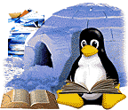 The Linux penguin, catching up on his reading