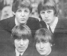 Targets: John Lennon and George Harrison with fellow Beatles Paul McCartney and Ringo Starr