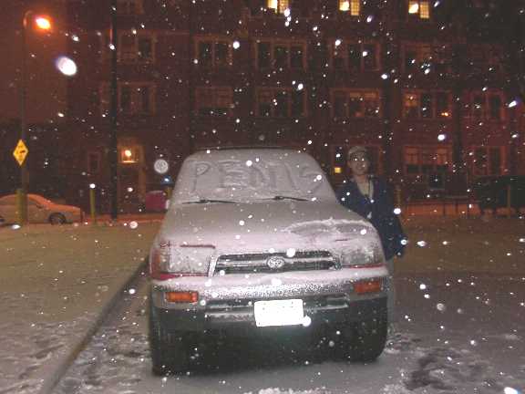 Shan playfully writes Penis on a car in Hill's Lot