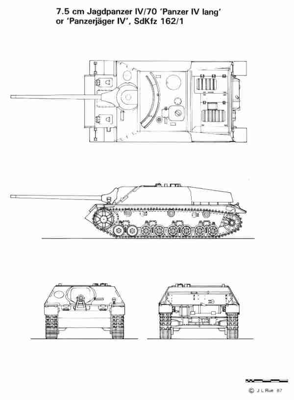Line Drawing of Jagdpanzer IV